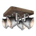 Deckenleuchte Woody, galvanisiert, 4-flammig