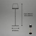 LED-Tischleuchte Kiki mit Akku 3.000K schwarz/gold