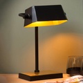 Tischleuchte Lance schwarz, gold matt