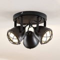 Lindby Biona LED-Deckenspot mit Goldring, 3-fl.