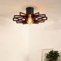 Lucide, Deckenlampe Zidane 45 cm schwarz mit Holzelementen