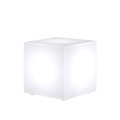 Würfelförmige LED-Solarlampe Ziva in Weiß
