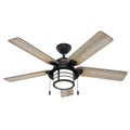 Hunter Santorini Ventilator m. Licht, holz/schwarz