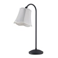 Lucande Binta Stofftischlampe, Vintage, silbergrau