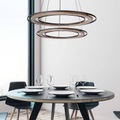 LED-Pendellampe Rilas mit Ringschirmen zweiflammig
