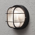 Außenwandlampe Elmas rund, schwarz