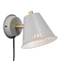 Wandleuchte Pine mit Stecker, grau