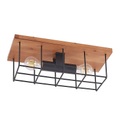 LINDBY, Lindby Mireille Käfig-Deckenlampe mit Holz, 2-fl.