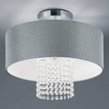 Deckenleuchte King mit Textilschirm, silber