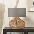 GOOD & MOJO Kalahari Tischlampe 47cm Leinen dunkel