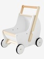 2-in-1 Puppen-Kinderwagen, Holz natur/weiss