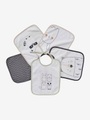 5er-Pack Baby-Lätzchen von vertbaudet, Tiere weiss bedruckt/wald