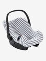 Bezug für Babyschale Gr. 0+. grau/weiss gestreift