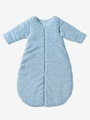 2-in-1-Schlafsack/Overall für Babys, Mikrofaser blau/dreiecke