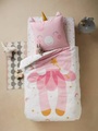Set aus Bett- und Kissenbezug Einhorn zartrosa
