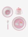 VERTBAUDET, 4-teiliges Esslern-Set, BPA-frei pack rosa/schwan
