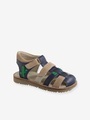 VERTBAUDET, Ledersandalen für Jungen, Klettverschluss sandfarben
