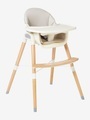 Höhenverstellbarer Hochstuhl beige/holz