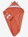 Set aus Badetuch und Waschhandschuh ,,Fuchs orange/fuchs