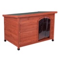 Spar-Komplettset: Hundehütte Woody Flachdach mit Isolierung - Größe L: B 115 x T 76 x H 80 cm