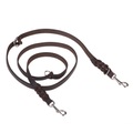 Heim, Heim Set braun: Lederleine mit Karabiner + Lederhalsband - Halsband Größe 40 + V-Leine 220 cm