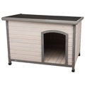 Trixie Natura, Trixie Natura Flachdach-Hundehütte Classic - Grösse L: B 116 x T 79 x H 82 cm, grau