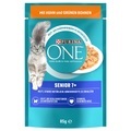 Sparpaket: 24 x 85 g Purina ONE - Senior 7+ mit Huhn/ grüne Bohnen