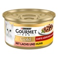 Gourmet Gold Zarte Häppchen 12 x 85 g - Lachs & Huhn