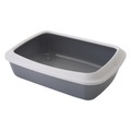 Savic Katzentoilette Iriz mit Rand - 50 cm - hellgrau / weiß