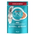 Purina One, Sparpaket Purina One Adult 12 x 85 g - Adult mit Rind & Karotten