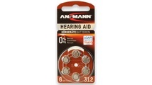 Ansmann Hörgeräte-Batterie Zinc-Air 312 PR41, 1,4 V, 6er Blister