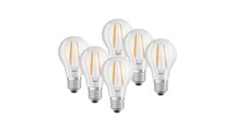 OSRAM 6er Set 7-W-Filament-LED-Lampe E27, warmweiß, klar
