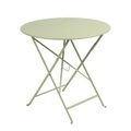 Bistro Klapptisch Ø 77cm - Klapptisch - Mit Loch für Sonnenschirm - Fermob grün en metall