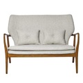 Pols Potten, Peggy Sofa / 2-Sitzer - L 124 cm - Pols Potten weiß/beige/holz natur en textil/holz