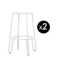 Maiori, Huggy Barhocker / H 65 cm - 2er-Set - Maiori weiß en metall