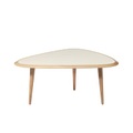 Couchtisch Small weiß beige holz natur / 85 x 53 cm - Lack - RED Edition weiß en holz
