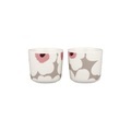 Unikko Kaffeetasse / Ohne Henkel - 2er-Set - Marimekko beige en keramik