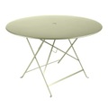 Bistro Klapptisch / Ø 117 cm - für 6 bis 8 Personen - mit Sonnenschirmloch - Fermob grün en metall