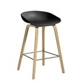 Barhocker About a ECO AAS32 plastikmaterial schwarz holz natur / H 64 cm - Recycling-Kunststoff / EU Ecolabel - Hay schwarz en plastikmaterial