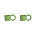 Petite Friture, Donut Small Espressotasse / Ø 6 x H 5,5 cm - 2er-Set - Petite Friture grün en keramik