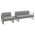 Bellevie Sofa / n° 1 A - L 275 cm - Stoff flanellgrau - Fermob grau en metall/textil