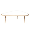 Large Couchtisch / 130 x 85 cm - Lack - RED Edition weiß/holz natur en holz