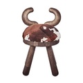 EO, Cow Kinderstuhl / H 39 cm - EO braun/holz natur en textil/holz