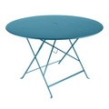 Klapptisch Bistro metall blau / Ø 117 cm - 6/8 personnes - Trou parasol - Fermob blau en metall