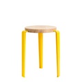 Lou Stappelbarer Hocker / H 45 cm - Stahl & Eiche - TIPTOE gelb/holz natur en metall/holz