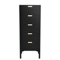 Marius Kommode / L 50 x H 130 cm - Hartô schwarz en holz