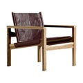 Objekto, Sessel Peglev leder braun holz natur - Objekto braun en leder