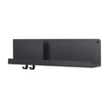 Folded Medium Regal / L 62 cm - Metall - 2 Haken + 1 Ablagefach - Muuto schwarz en metall
