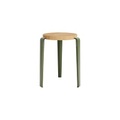 Lou Stappelbarer Hocker / H 45 cm - Stahl & Eiche - TIPTOE grün/holz natur en metall/holz