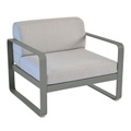 Bellevie Lounge Gepolsterter Sessel / Bezug grau - Fermob grau/beige en metall/textil
